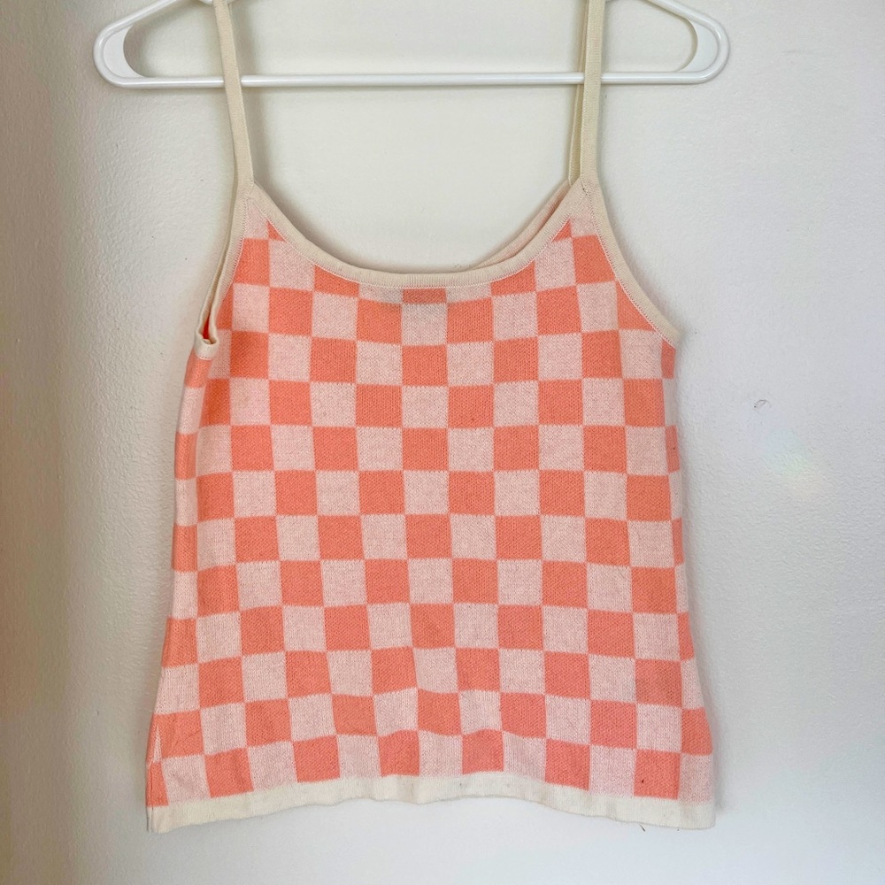 Checkered knitted Ghanda tank top💗